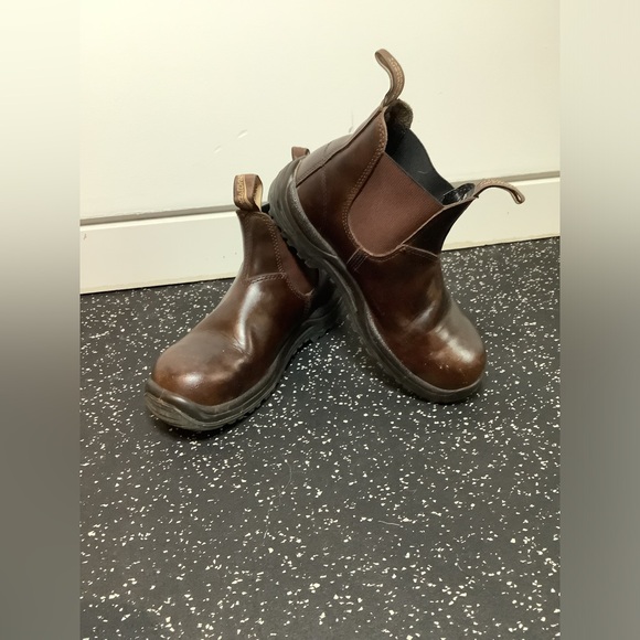 Brown blundstone steel toed boots men’s size 8 women’s 10 - Picture 1 of 6